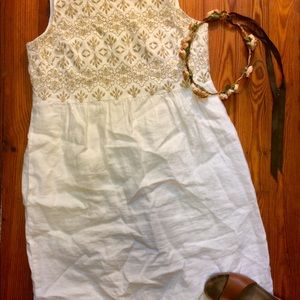 Love Linen J. Jill White with Gold Detail Dress